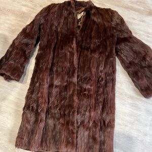 Vintage Red Brown Women's Fur Long Overcoat VNTG ST. HELEN'S FURS TACOMA